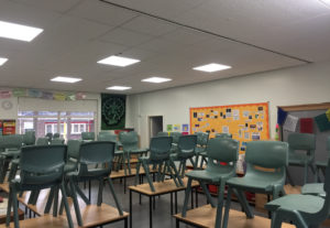 A bright and breezy classroom lighting installation for Formby High School in Liverpool.