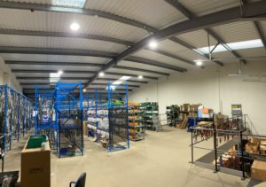 Stock easier to find thanks to LED warehouse lighting for Bennetts Car Parts, Shrewsbury, Shropshire.