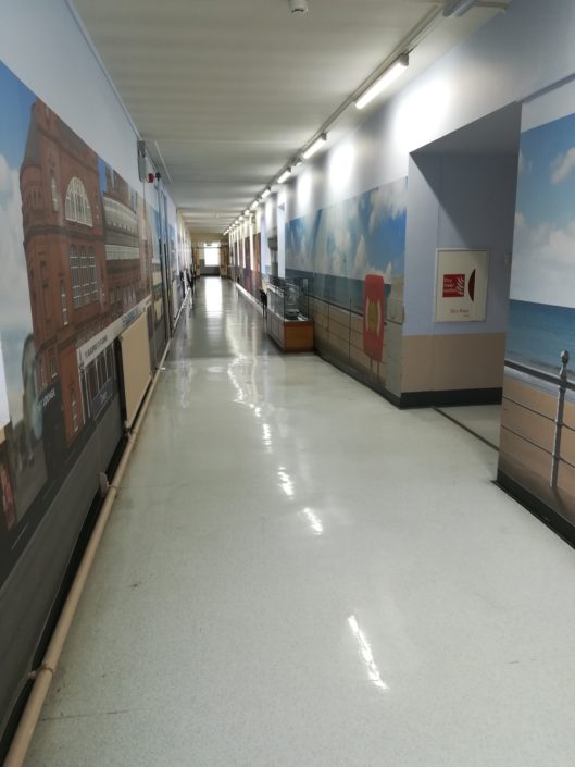 Low energy LED lighting with self-contained emergency lighting for a North West hospital.