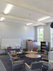 Energy saving tube lighting helps Bishop Auckland school staff room reduce its carbon emissions.