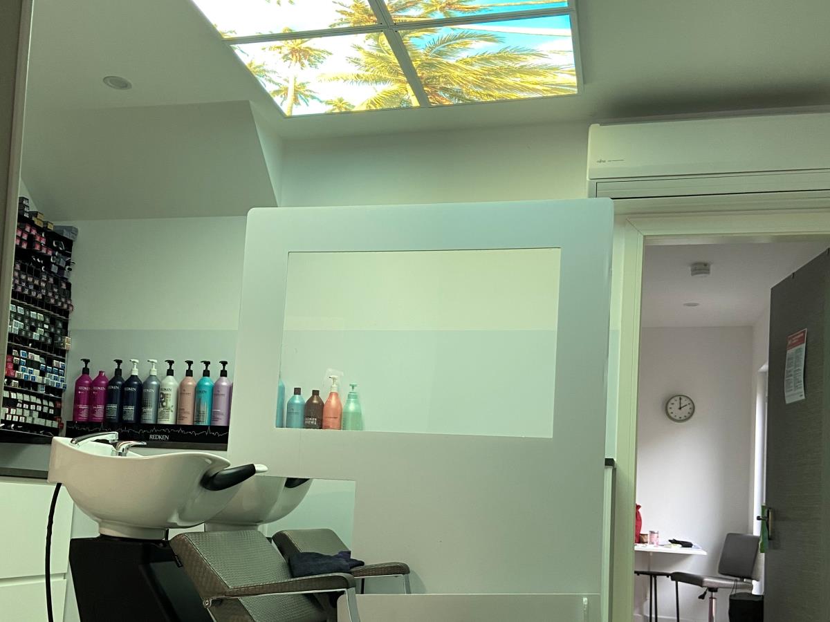 Link for LED sky ceiling panels for Scott's Hairdressing in Garstang, Lancashire