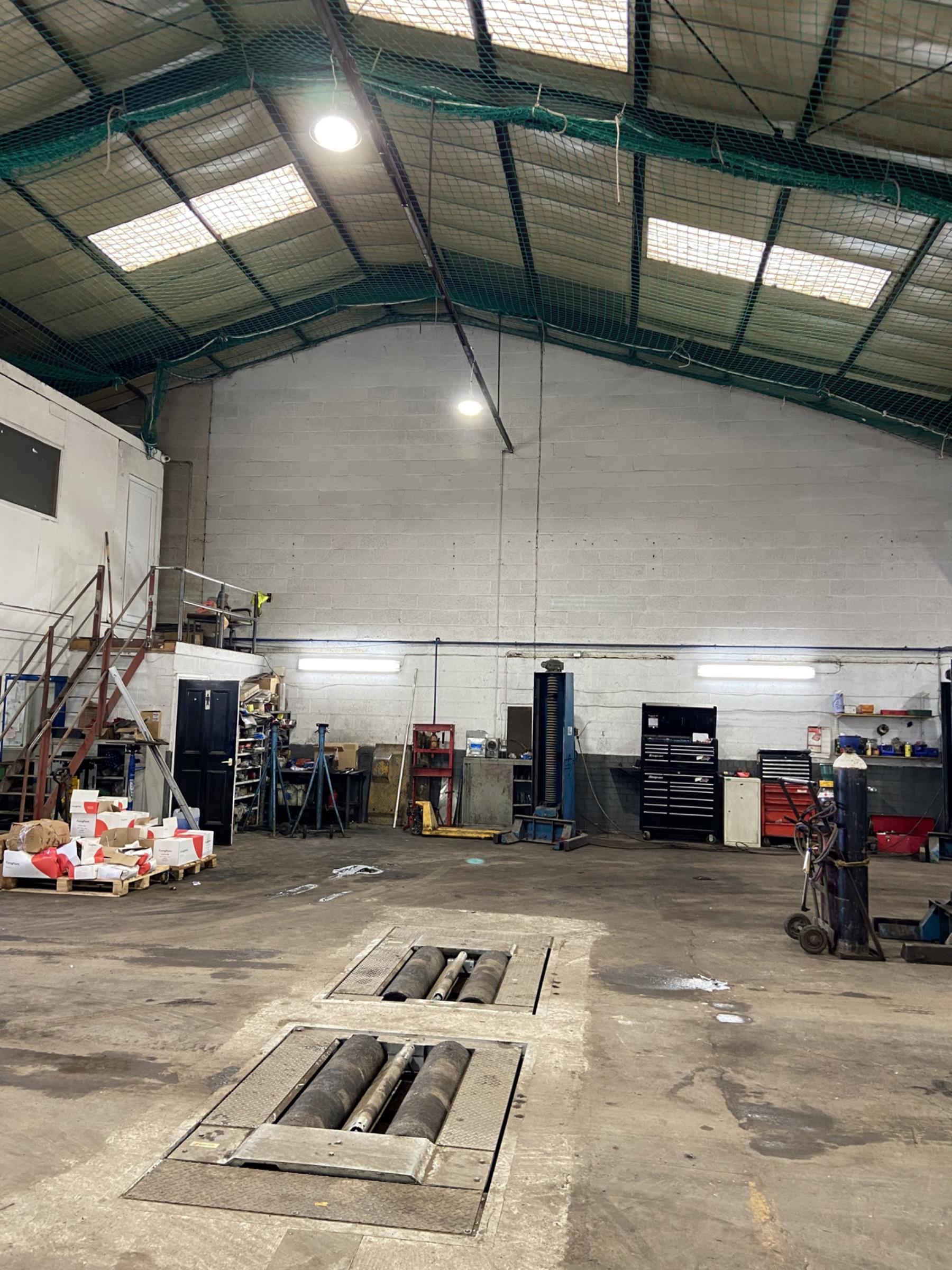 Airis 500th LED lighting customer, Ashbrooks Limited, a truck repair shop in Warrington, Cheshire.