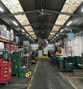 Distribution warehouse for Feed the Hungry UK in Hinckley, Leicestershire benefits from LED lighting install.