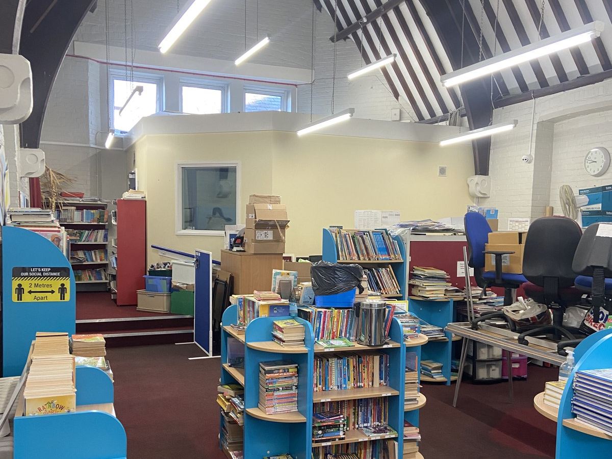 Library at Moordown St Johns C of E Primary School in Bournemouth after LED Lighting Upgrade