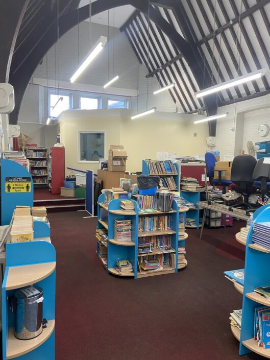 Moordown St Johns Primary School, Bournemouth, Dorset - Library After LED Lighting Installation