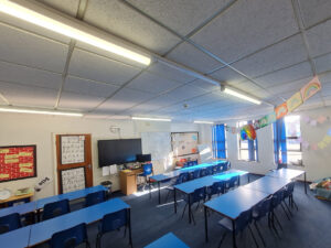 School classroom LED lighting installation in Tyne and Wear