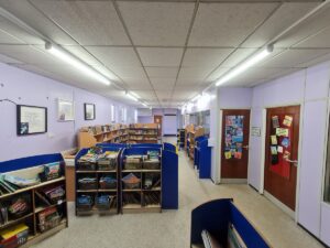 School library LED lighting installation in Sunderland