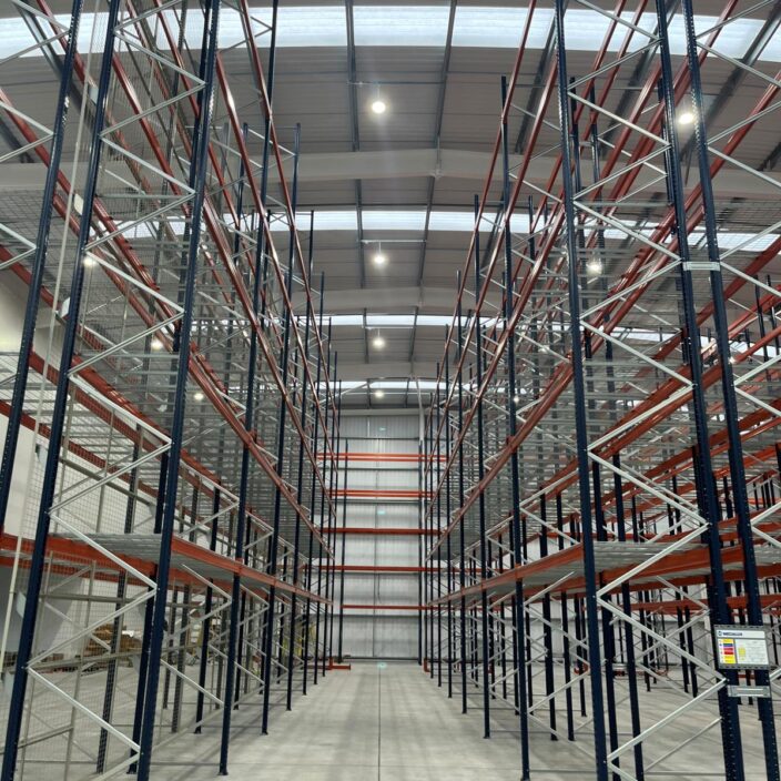 Warehouse racking benefits from LED lighting installation in Oxfordshire